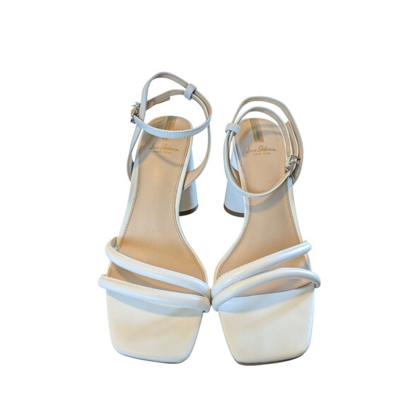 Sam Edelman Women's Kia White Leather Heels MinUse 8 M - Picture 4 of 8